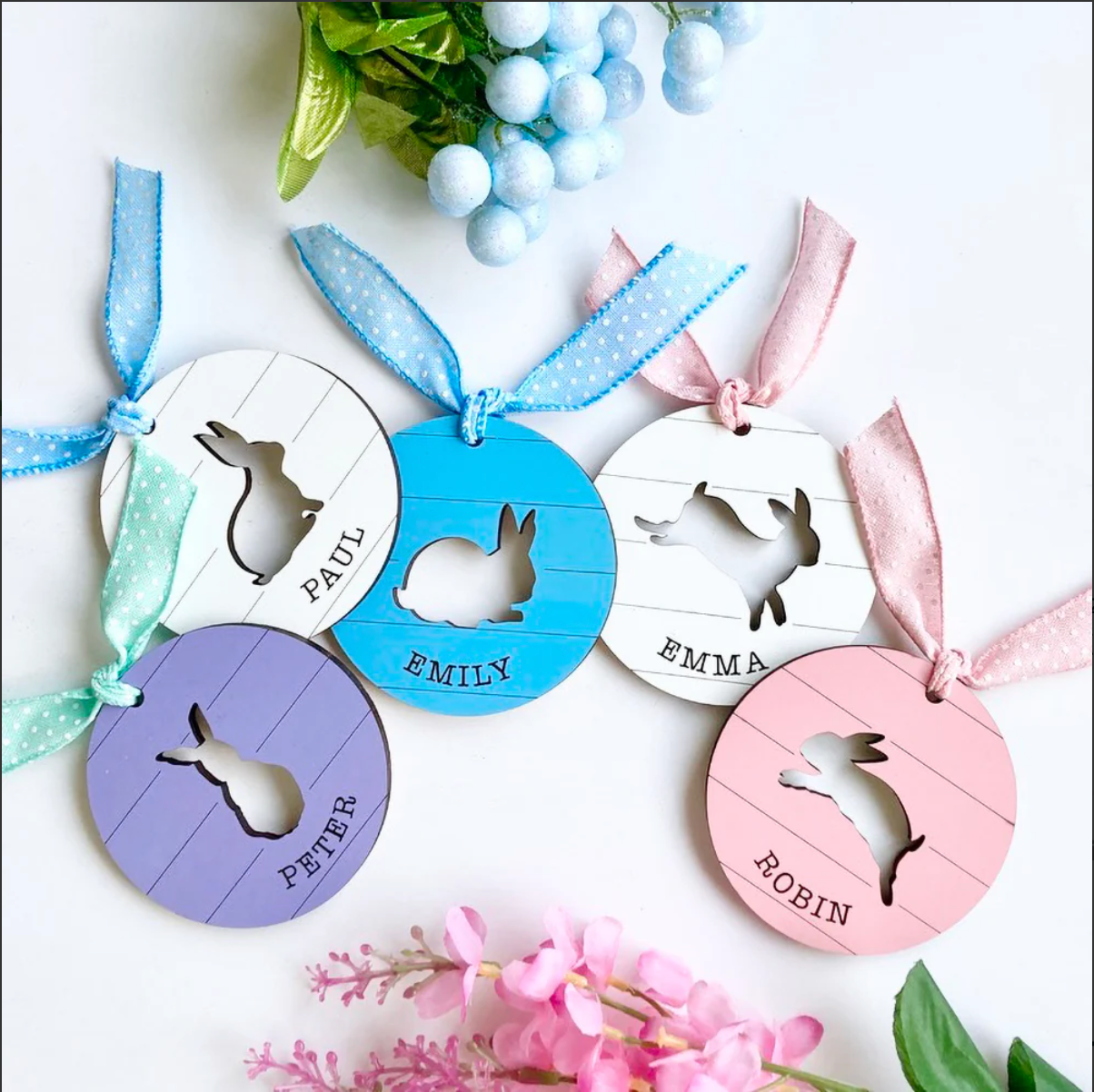 Shiplap Bunny Gift Tag "Personalized"