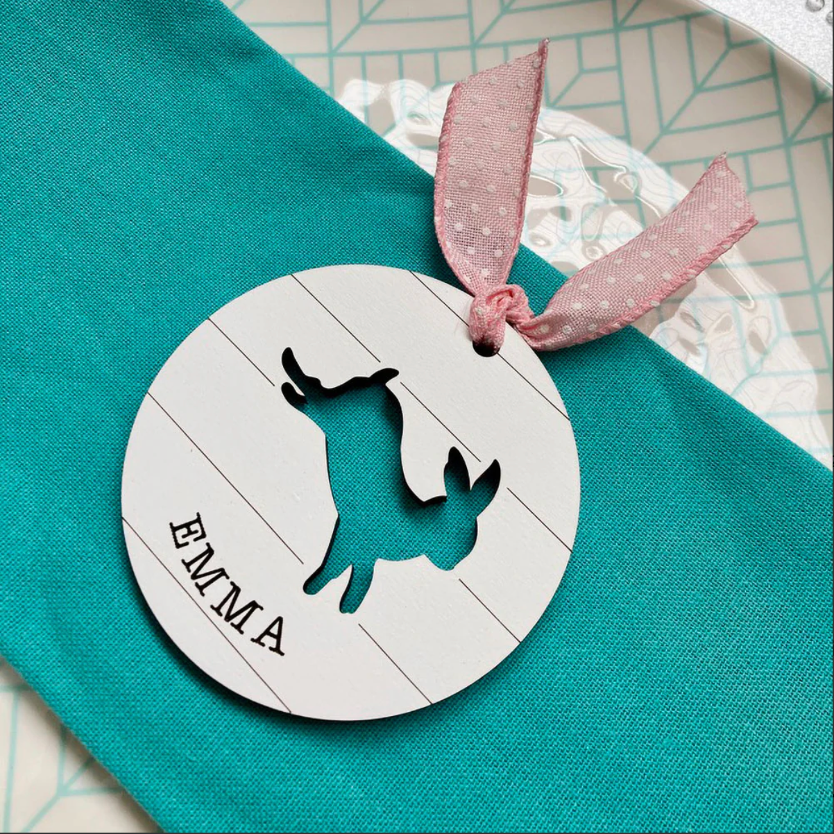 Shiplap Bunny Gift Tag "Personalized"