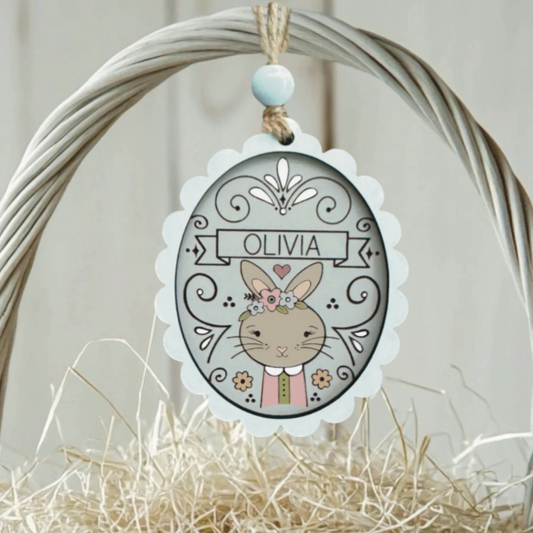 Doodle Style Bunny Boy or Girl Tags *Personalized*