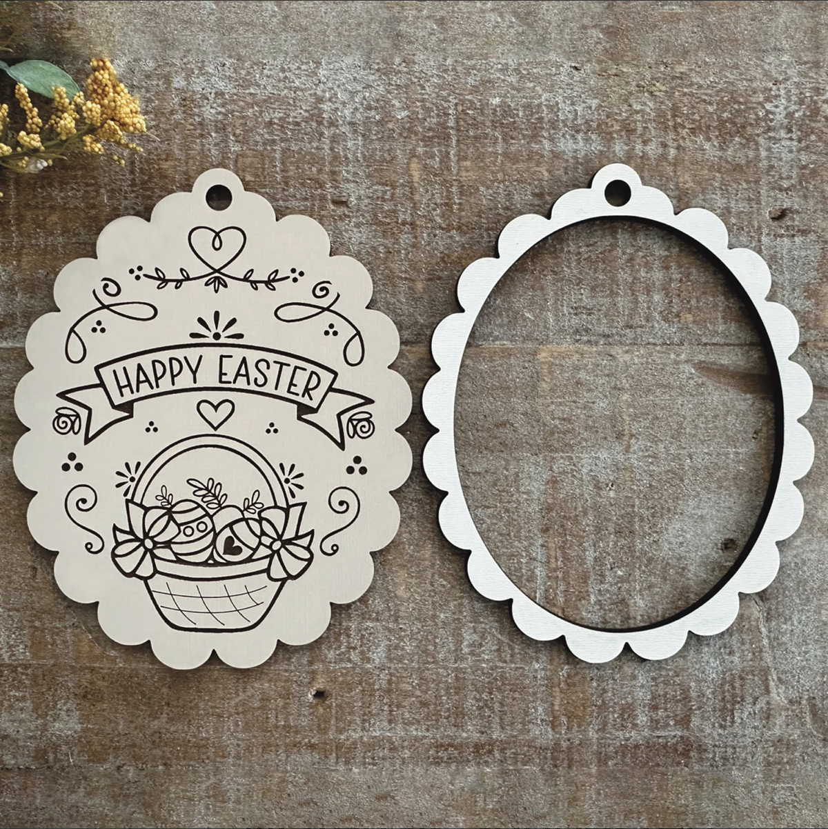 Doodle Style Happy Easter Basket Gift Tag