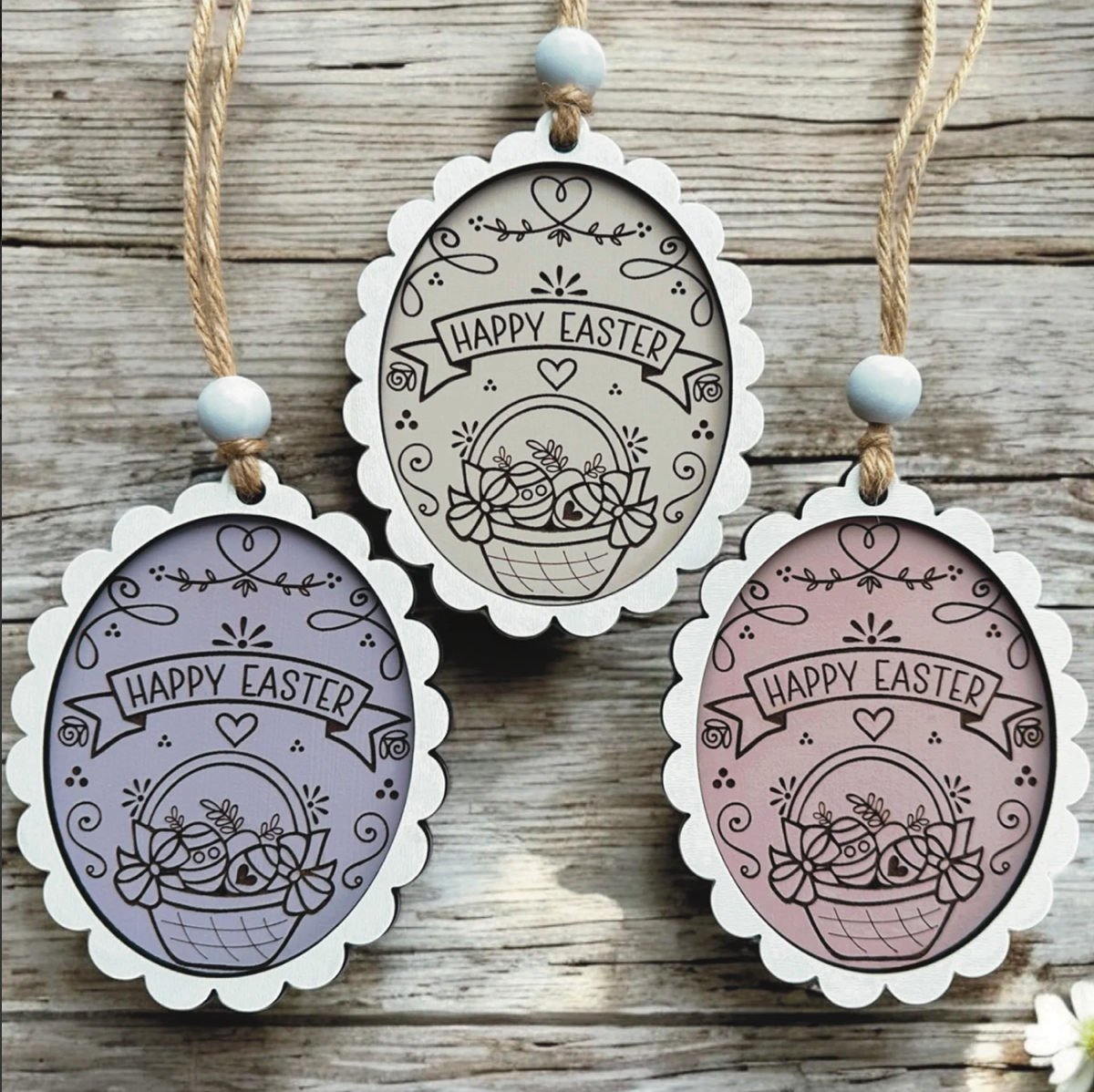 Doodle Style Happy Easter Basket Gift Tag