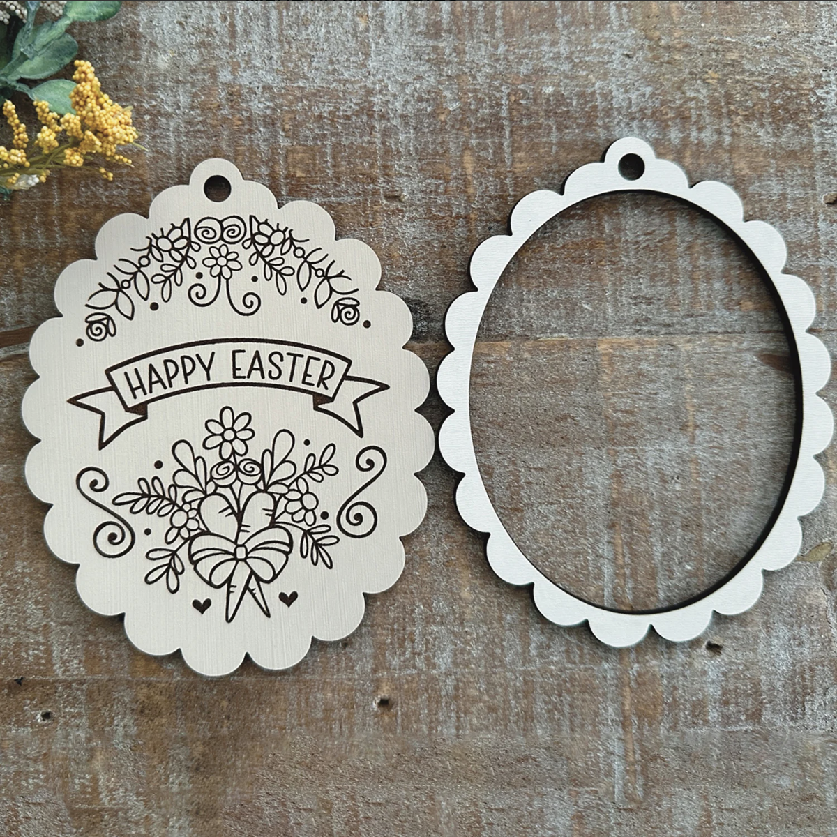 Doodle Style Happy Easter Carrot Bouquet Gift Tag