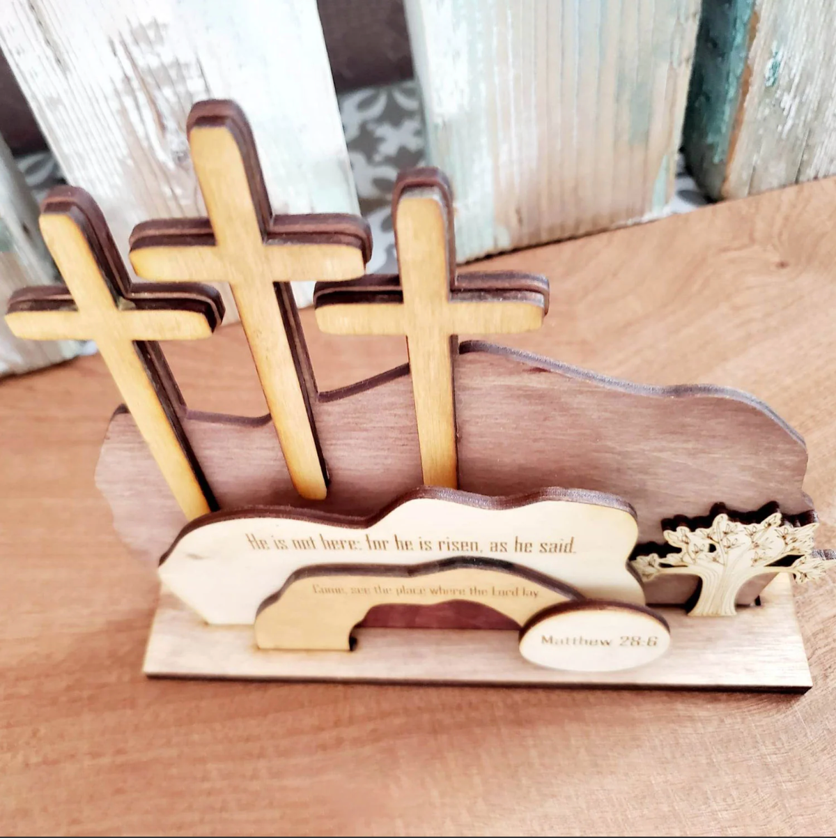 Layered Tomb Easter Sign