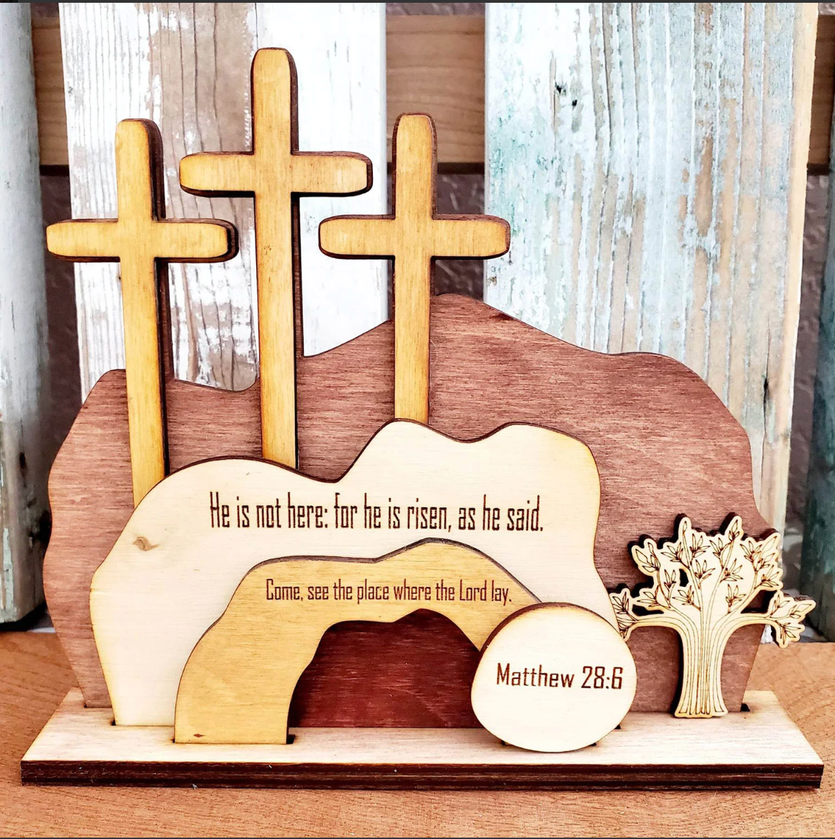 Layered Tomb Easter Sign