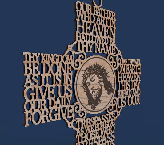 Our Father/Lord’s Prayer 3D Cross