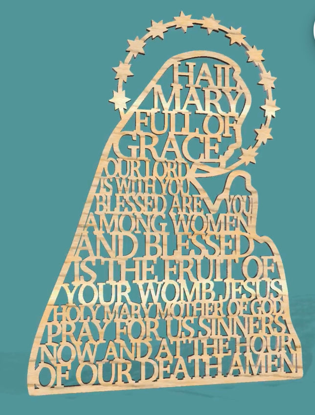 Hail Mary 3D Silhouette & Prayer