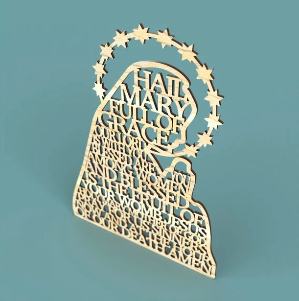 Hail Mary 3D Silhouette & Prayer