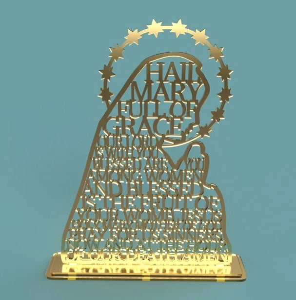 Hail Mary 3D Silhouette & Prayer