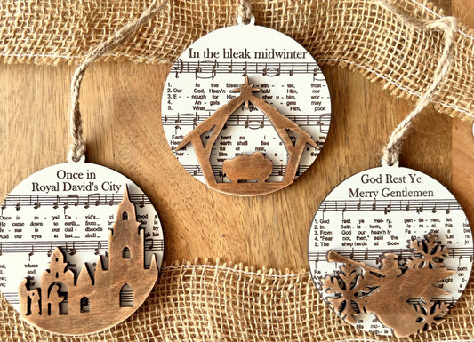 Nativity Music Sheet Ornament Collection