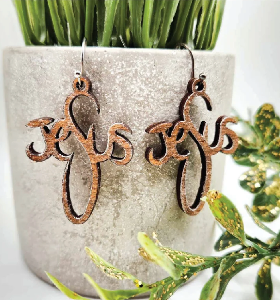 Jesus Typography Earrings