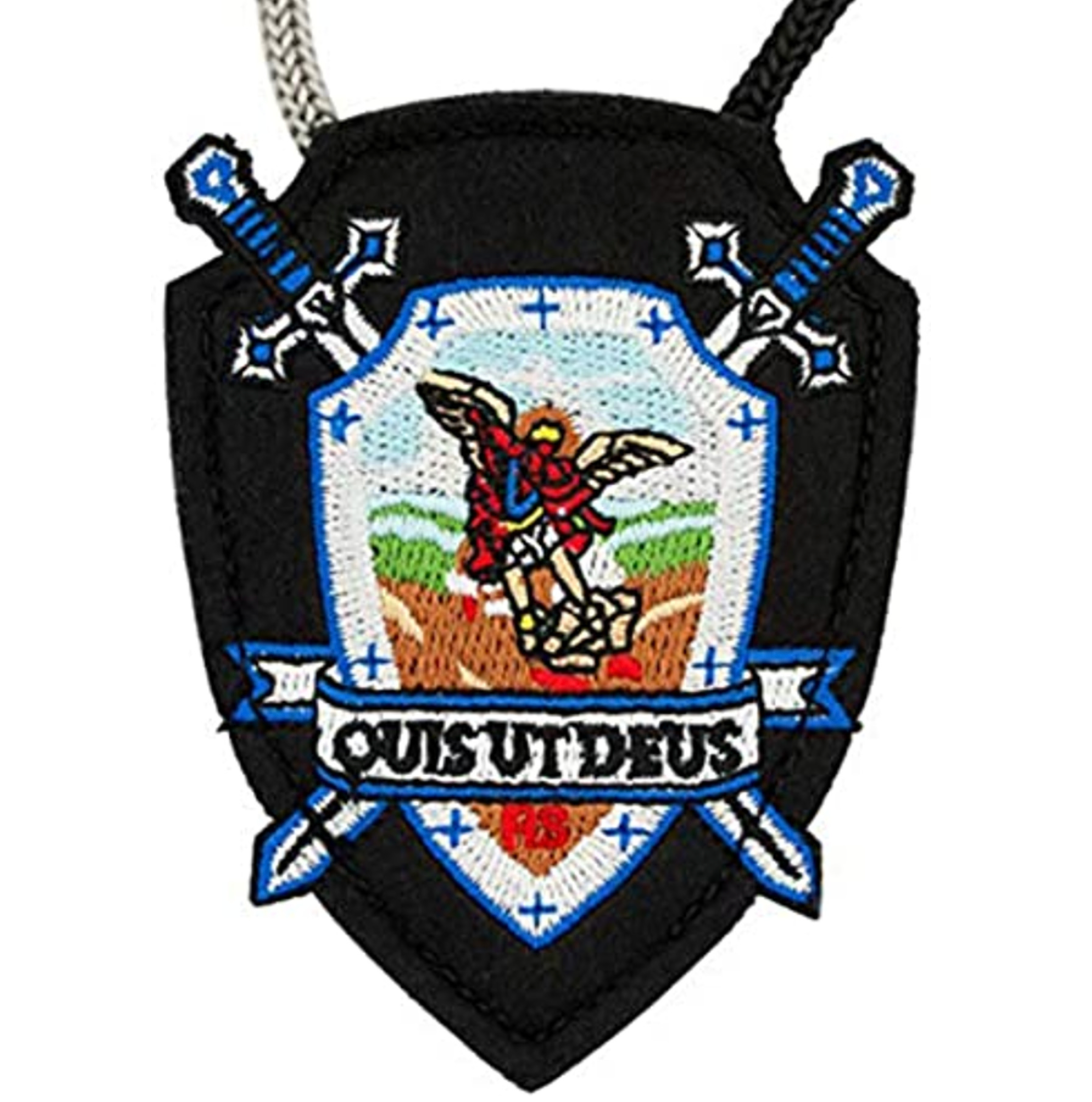 St. Michael DELUXE Wool/Woven Shield Scapular 3"