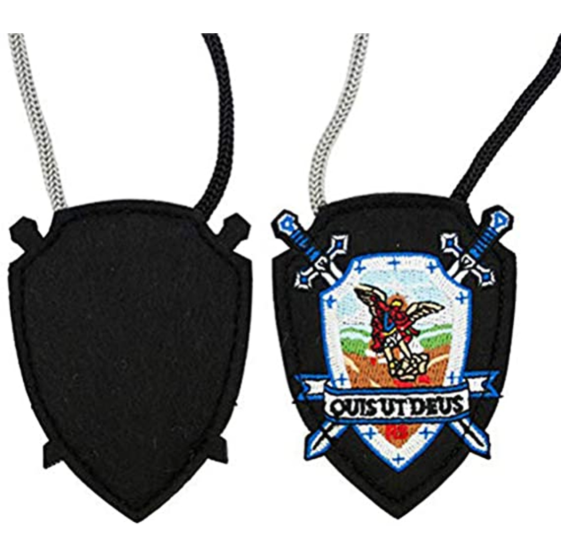St. Michael DELUXE Wool/Woven Shield Scapular 3"