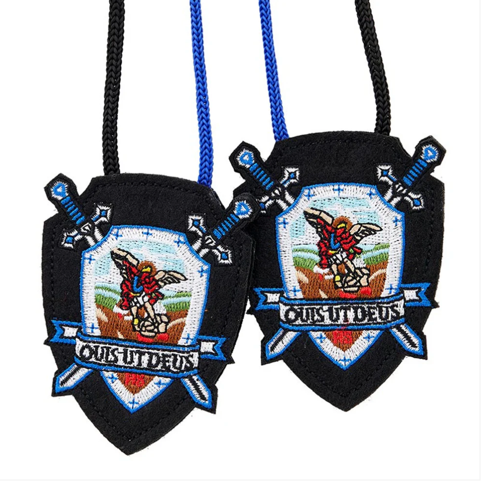 St. Michael DELUXE Wool/Woven Shield Scapular 3"