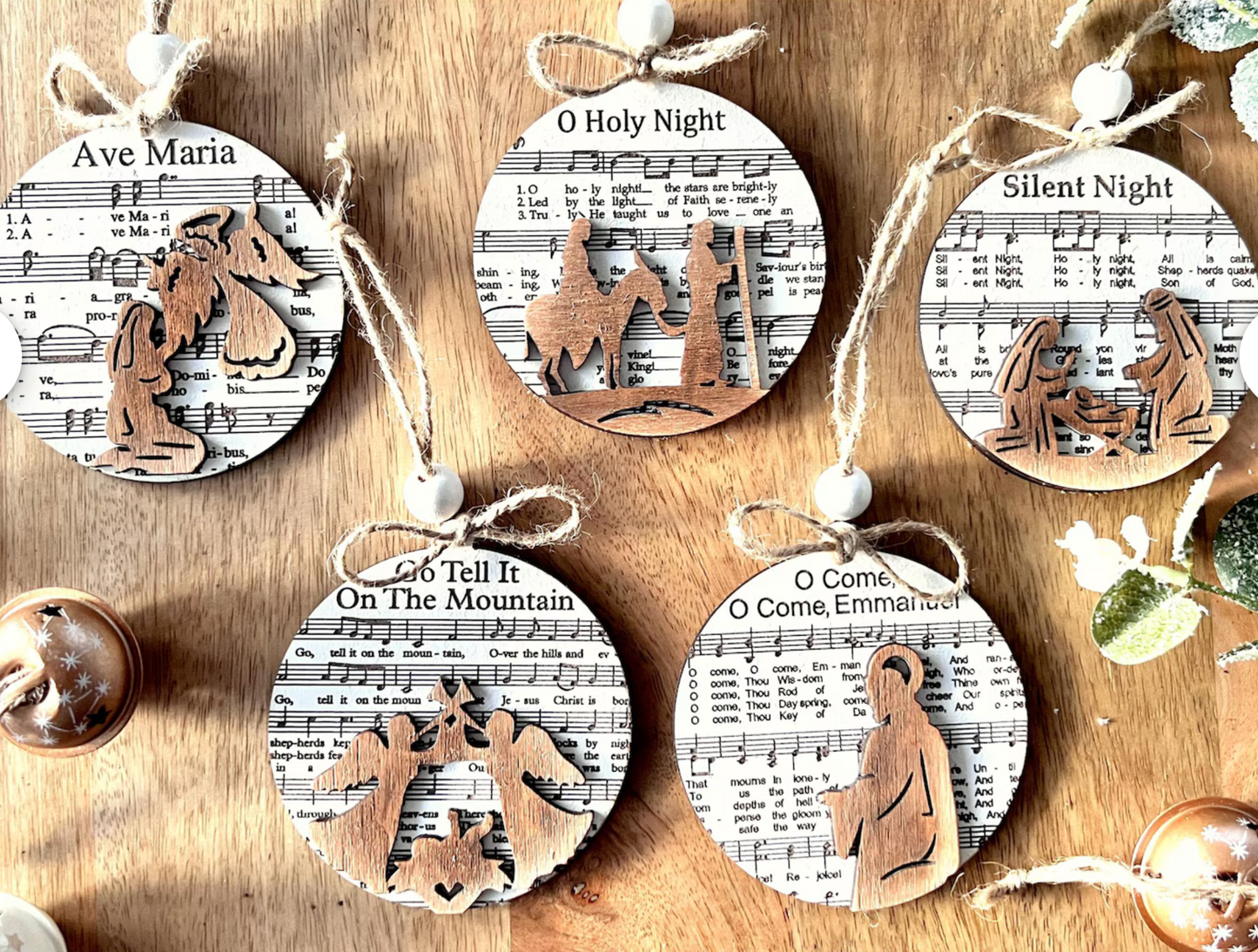 Nativity Music Sheet Ornament Collection