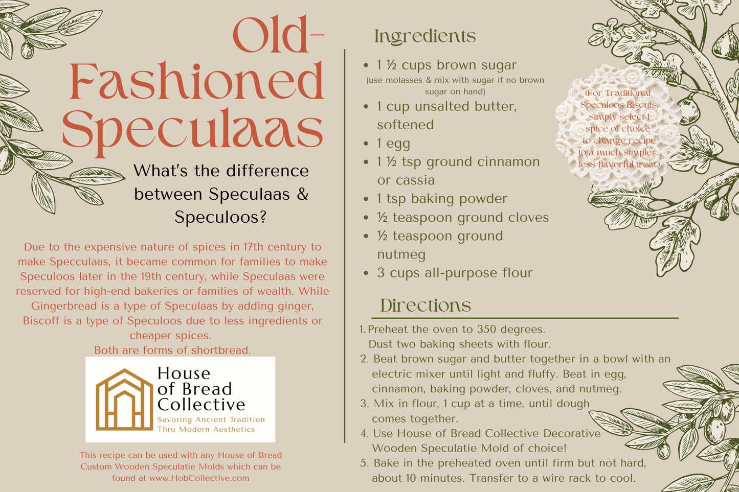 Speculatie Shortbread Molds & Recipe Card