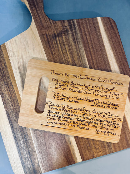 Custom Recipe Board Engraving