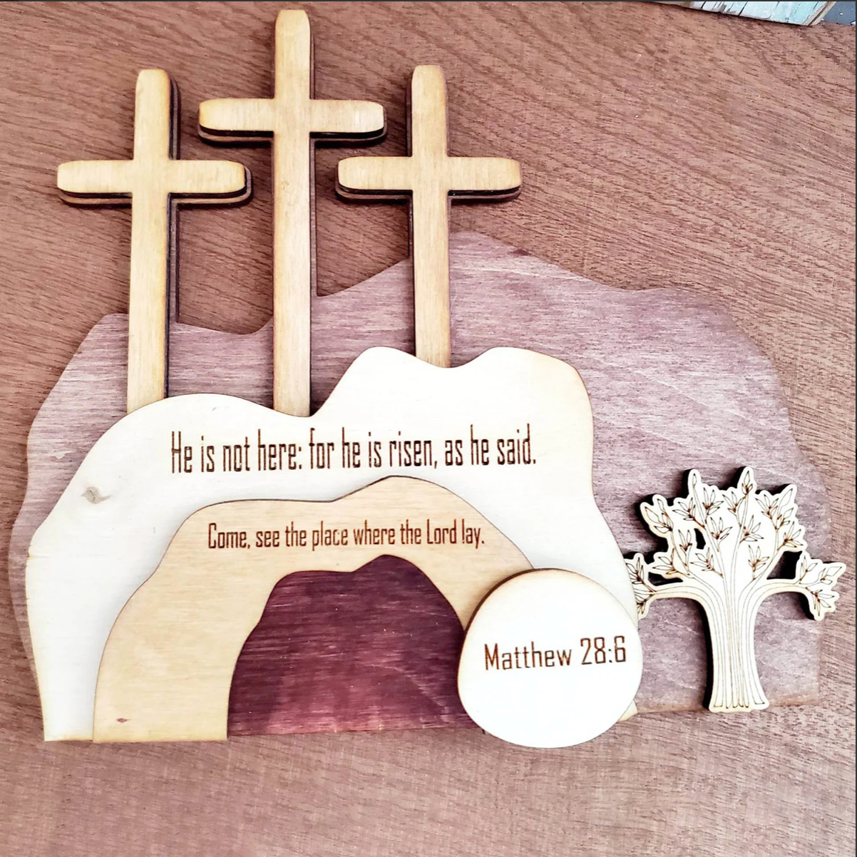 Layered Tomb Easter Sign