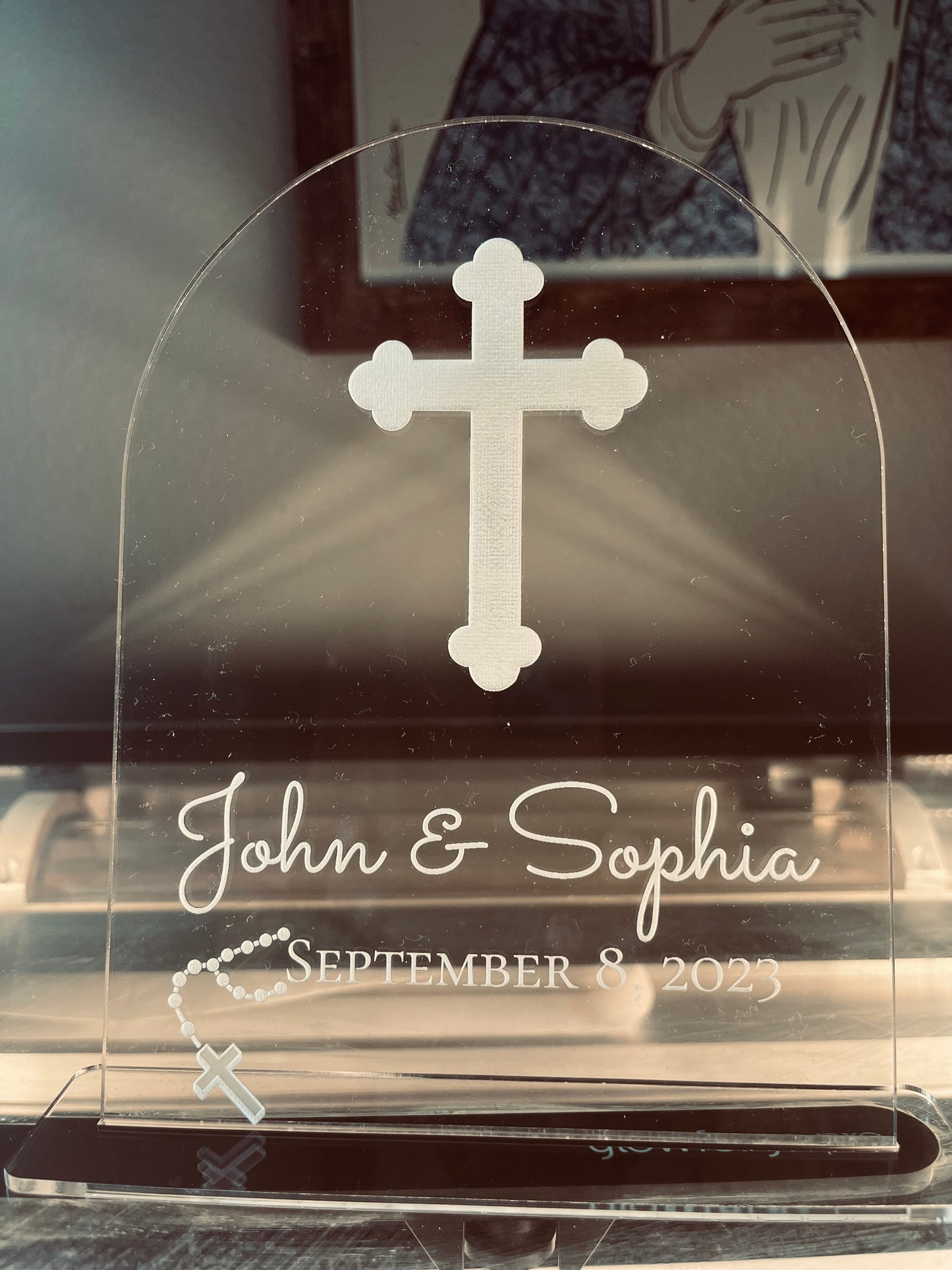 Acrylic Engraved Cake Topper & Sacramental Keepsake