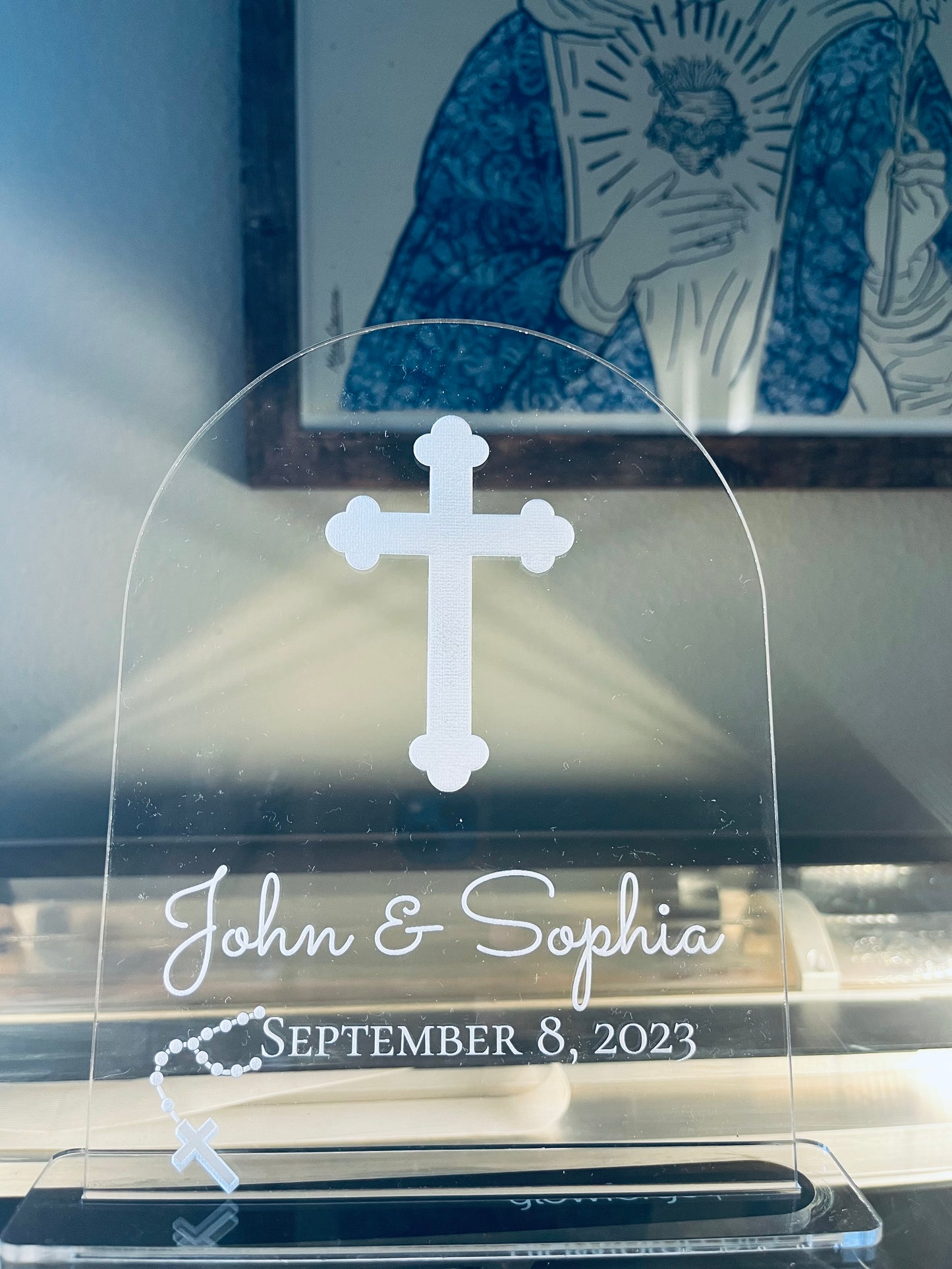 Acrylic Engraved Cake Topper & Sacramental Keepsake