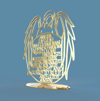 3D Guardian Angel Sculpture & Prayer