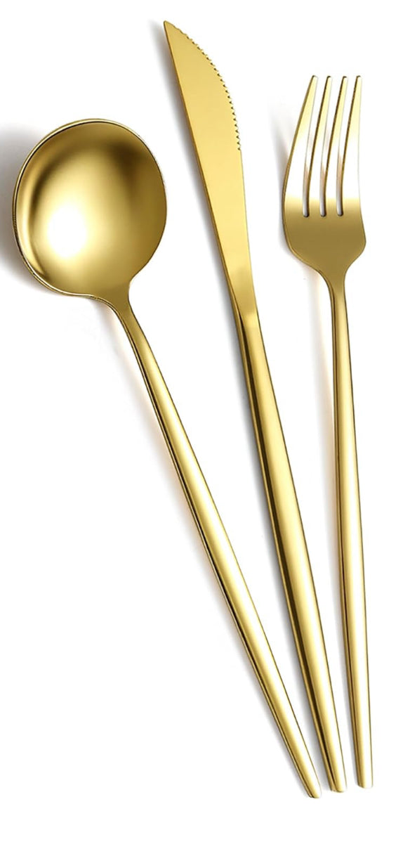 Upscale Golden Titanium Flatware