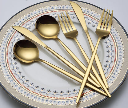 Upscale Golden Titanium Flatware