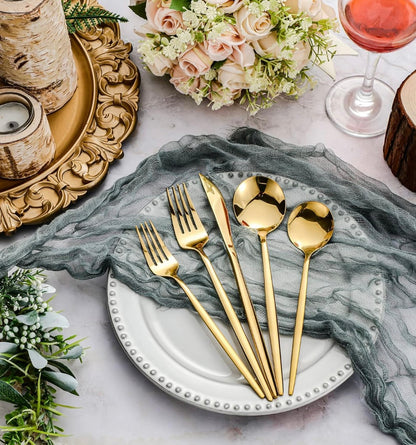 Upscale Golden Titanium Flatware