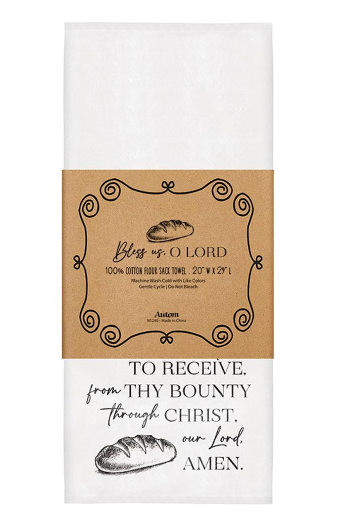 Bless Us O Lord- Flour Sack Tea Towel