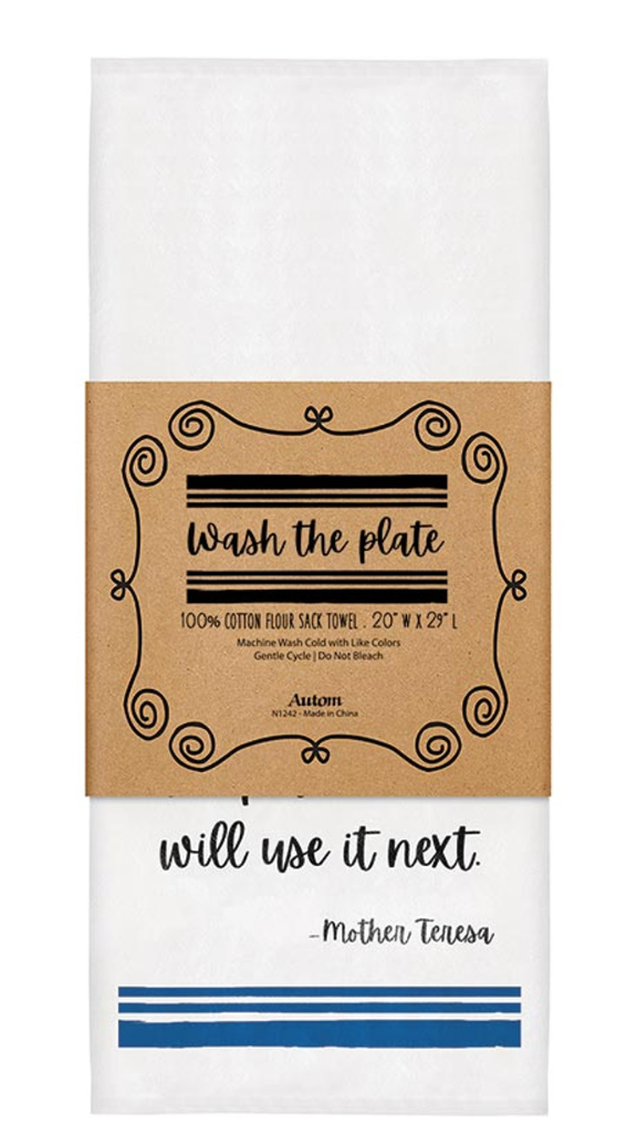 Wash the Plate- Flour Sack Tea Towel