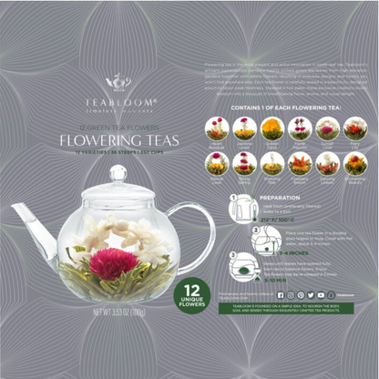 FLORAL VARIETY FLOWERING TEA CANISTER (12Pack)