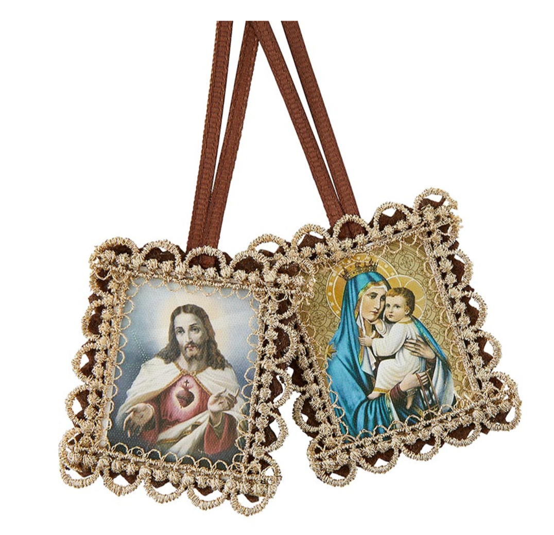 Antique Gold Scallop Border Scapular