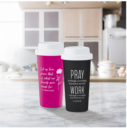 Pray & Work Travel Coffee Tumbler