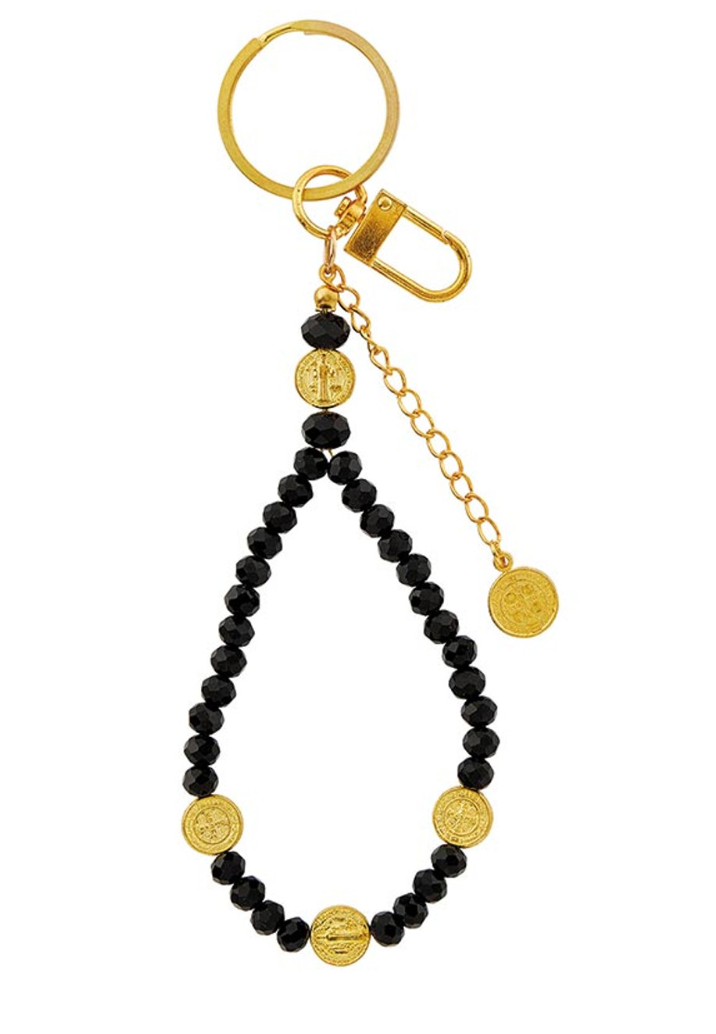 St. Benedict Beaded Lanyard Key Ring