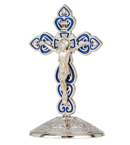 Blue Standing Crucifix