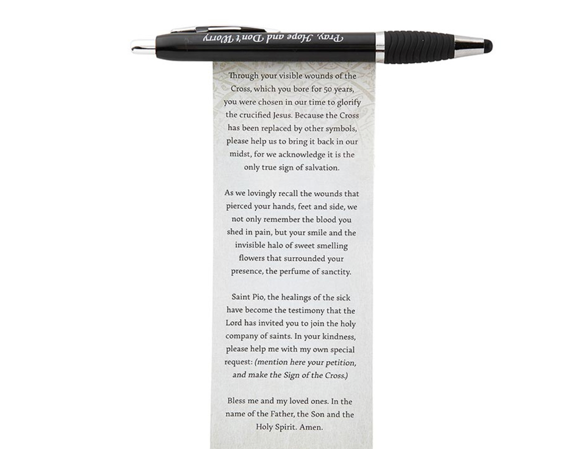 St. Padre Pio Banner Stylus & Pen