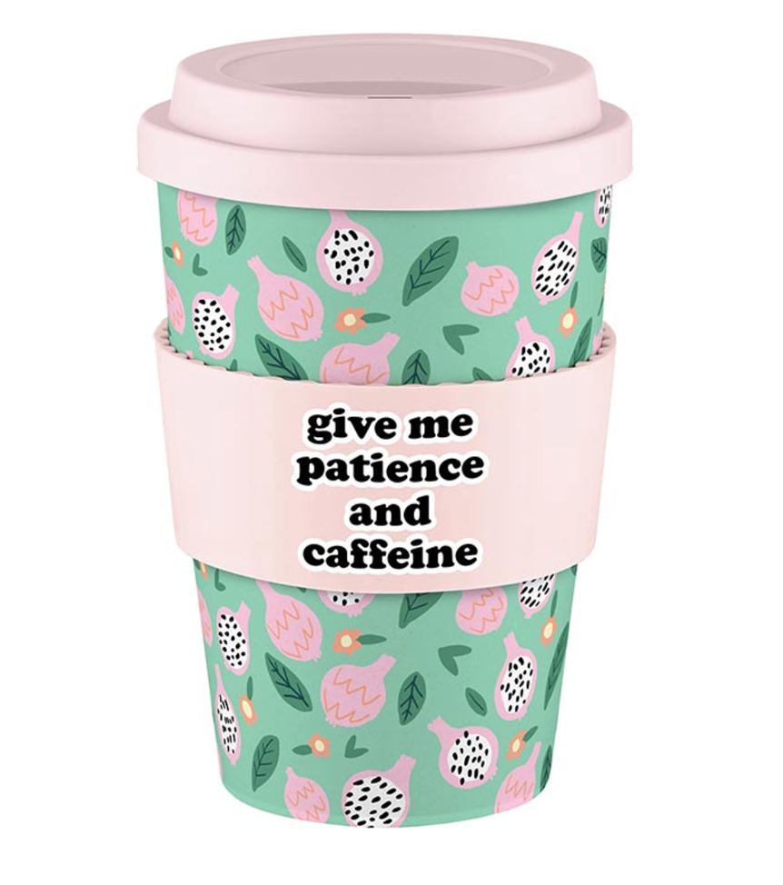 Patience & Caffeine- Fruit of the Spirit Bamboo Travel Mug