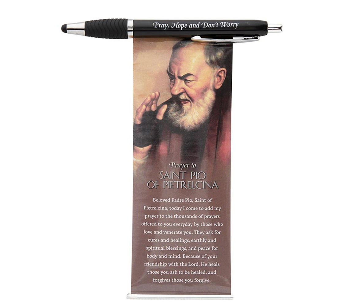 St. Padre Pio Banner Stylus & Pen