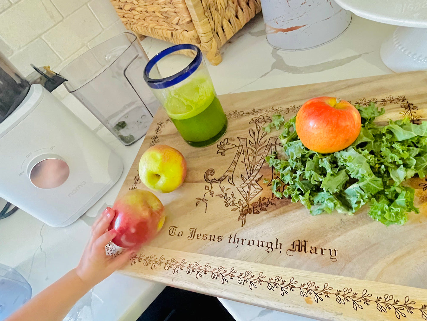 To Jesus through Mary Cutting Board or Tea Tray